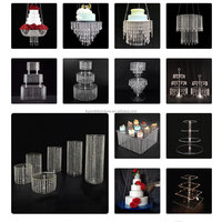 Support à fleurs en acrylique transparent de luxe, table ronde pour gâteaux, pendentif suspendu, piédestal transparent en cristal pour gâteaux