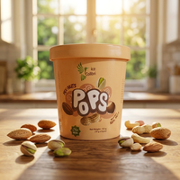 LIKLAK Mini crème glacée aux noix avec un arôme riche et nussé, rafraîchissante et non grasse, 120 g chacune, 12 boîtes par boîte