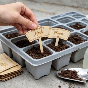 <b>Wooden</b> Handmade Plant Marker Personalised Garden <b>Stake</b> Custom Plant Label Flower Gift Tag Gardening Accessories Easy Install - Product Image 5