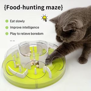 Jouet interactif pour chat, distributeur de friandises, bol puzzle, jouet d'alimentation pour chat d'intérieur - Product Image 3