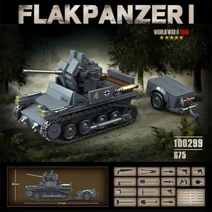 Flakpanzer I seconde guerre mondiale 100299 modèle militaire réservoir blocs de construction briques jouets éducation avec <span class=keywords><strong>3</strong></span> Mini Action cadeaux de noël - Product Image 2