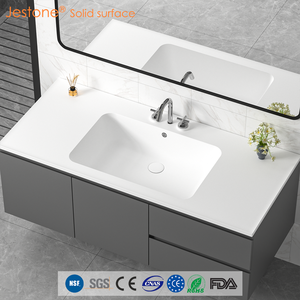<span class=keywords><strong>Lavabo</strong></span> Rectangular de Superficie Sólida Acrílica de Grado Comercial Jestone |   Garantía de más de 5 años |   Para Proyectos de Hoteles, Apartamentos y Resorts - Product Image 3
