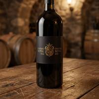 Étiquettes de vin personnalisées en feuille d'or, autocollants imperméables Solaris Vineyard, papier texturé noir de luxe, bouteilles en verre haut de gamme, XGS DECAL