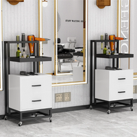 Barbier directionnel acier or boutique Luxe inoxydable plaqué avec roues métal salon barbier chariot