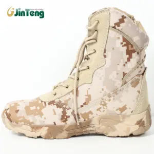 Summer Outdoor Sports Tactical Boots with Steel Toe Khaki Camouflage for Adult Jungle Off-Road Desert Combat Green Camouflage