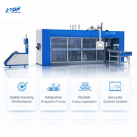 Volledig automatische plastic beker thermoformmachine voor de productie van wegwerp bekers van PP, PET en PS voor water, koffie en yoghurt, hoogproductief systeem