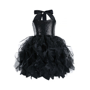 Robe de princesse à sequins pour filles en gros, design spirale double couche personnalisé, costume d'Halloween pour enfants, robe de spectacle pour enfants - Product Image 6