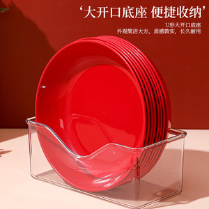 Assiette à fruits rouges en plastique ronde pour le Nouvel An chinois, les mariages et les fêtes – Vaisselle pour collations et bonbons - Product Image 4