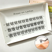 Cils courbes à presser, auto-adhésifs, effet wispy, personnalisables, pour la pose DIY, vente en gros, marque privée, Europe, Royaume-Uni, France, Italie