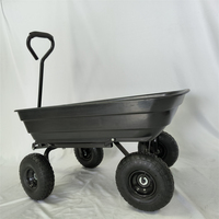 Capacité de 600 livres Remorque robuste Chariot portable Chariot à benne basculante de jardin Plateau en plastique Chariot à benne basculante de jardin