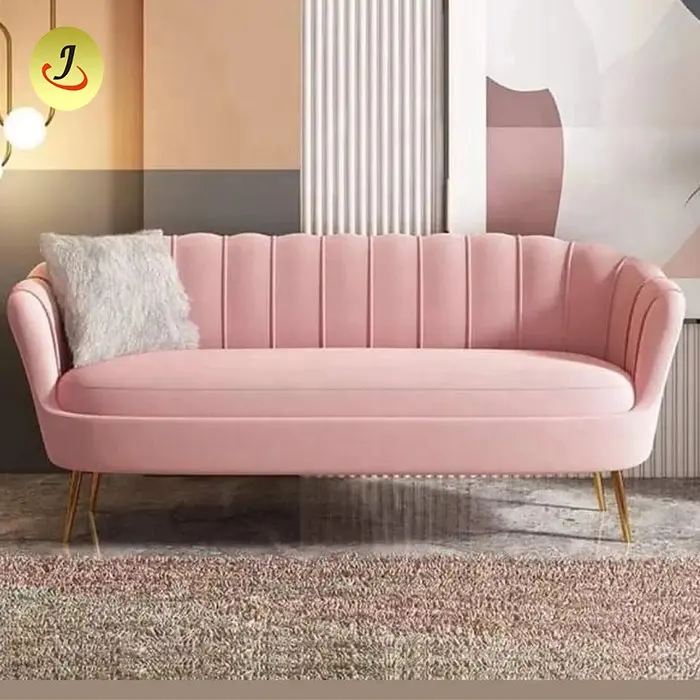 Modern lüks pembe eğlence sandalye çift kanepe salon loveseat oturma odası kadife antika sandalye kanepe set mobilya