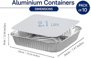 Récipients alimentaires de petite taille Récipients jetables en aluminium à emporter en aluminium Récipient alimentaire en aluminium avec couvercle - Product Image 4