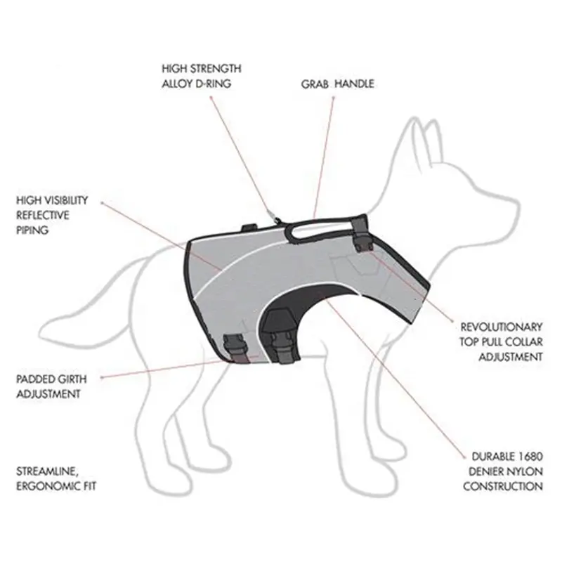 50% сверхплавучий спасательный жилет для собак