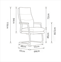 Chaise de bureau moderne en similicuir, confortable, avec coussin, structure métallique durable, pour bureau, clinique, salle d'attente, réception