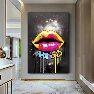 Graffiti Lip <span class=keywords><strong>Photo</strong></span> Peinture <span class=keywords><strong>sur</strong></span> <span class=keywords><strong>Toile</strong></span> Tendue pour Décoration Murale <span class=keywords><strong>Pop</strong></span> <span class=keywords><strong>Art</strong></span> Print Wall <span class=keywords><strong>Art</strong></span> Home Decoration - Product Image 5