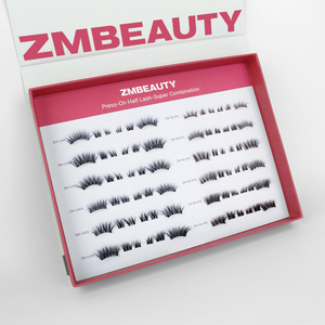 Zm Thương Hiệu Tư Nhân Hỗ Trợ Pre Dán Một Nửa Lông Mi Hàn Quốc Lụa Mẫu Miễn Phí 3D Tự Nhiên Fluffy Báo Chí Trên Tự Làm Lông Mi Cụm - Product Image 3