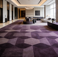 Moquette Axminster Mur à Mur Violette en Nylon Fabriquée à la Machine Luxe 5 Étoiles pour Couloir, Hall d'Hôtel et Salle de Banquet