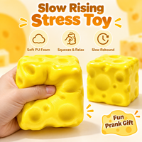 Bloc Squishy en PU en forme de fromage à remontée lente, jouet anti-stress souple à presser, cadeau amusant pour enfants et adultes