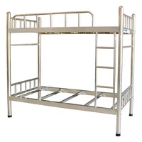 Lit superposé en acier robuste pour usage commercial avec échelle et armoire de rangement pour dortoir, auberge, école, mobilier scolaire