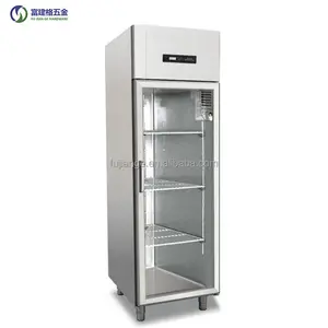 Refrigerador De Aço Inoxidável Utensílios De Cozinha Estilo Europeu Uma Grande Porta De Vidro Refrigerador Vertical Exibição Vertical Refrigerador Bebida Legal