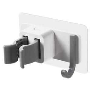 Beans Multifunctional Mop <b>Clip</b> Wall Mounted Punch Free Rectangle PP Plastic Storage <b>Hook</b> for Bathroom - Product Image 1