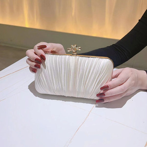 Women's Bridal <b>Wedding</b> Purse Party Prom Rhinestone <b>Clutches</b> Pearl Box Handbag Dinner Evening <b>Clutch</b> Silk Bag - Product Image 1