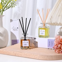 Diffuseur de parfum d'ambiance 50ML sans flamme avec bâtonnets décoratifs en fleurs séchées, désodorisant à bâtonnets parfumés aux fleurs