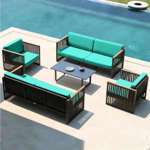 Modernes Rattan Outdoor Garten Metallrahmen Patio Terrasse Urlaub Freizeit <span class=keywords><strong>Sofa</strong></span> Kombination sset Anpassbar - Product Image 2
