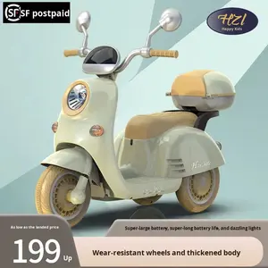 Motocicleta Eléctrica Triciclo de Plástico con Capacidad para Dos Personas, Niños y Niñas, con Música, Recargable, Juguete - Product Image 5