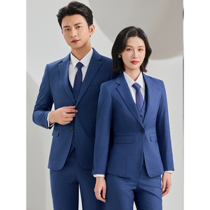 Byd Work Suit Set Misty Blue Unisex Business Formal Wear Fall 2025 Comfortable Uniforms For Men Women - Product Image 3