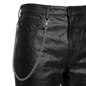 XUFEI OEM Fabricant de jeans en denim évasés pour hommes, avec logo personnalisé, de haute qualité, en coton ciré et délavé, style streetwear, avec chaîne, 100% coton - Product Image 3