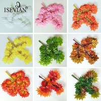 Ruibi — feuilles de bouleau artificielles en soie, raisin, de couleur verte, d'érable, en plastique