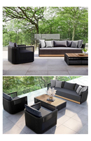 Fauteuil d'appoint d'extérieur en aluminium et osier, tressé en corde, pour jardin, patio, cour, appartement, balcon