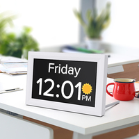 Grande horloge de bureau numérique avec calendrier météo voix talkin rappel de pilule pour les hôpitaux