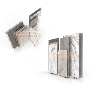 Customizable Simple Frame Rock Slab Large Pulley Rotating <strong>Display</strong> Rack Large Capacity Ceramic Tile <strong>Shelf</strong> <strong>Display</strong> <strong>Unit</strong> - Product Image 1