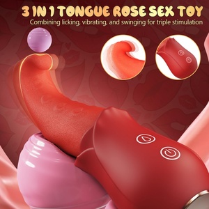 Vibrador de Lengua con 10 Modos de Vibración para Punto G, Dildo Rosa, Juguetes Sexuales, Caja de Juguetes Sexuales para Mujeres, Juguetes Anales y para Pezones - Product Image 2