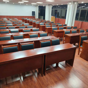 Conference Table And Chair Combination Solid <b>Wood</b> Veneer Long Table Training Table Office Furniture <b>Red</b> Walnut Color - Product Image 1