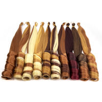 Extensions de tresses synthétiques ondulées lâches de 24 pouces, 150g, en fibre haute température, double trame, pour tresses spirales espagnoles