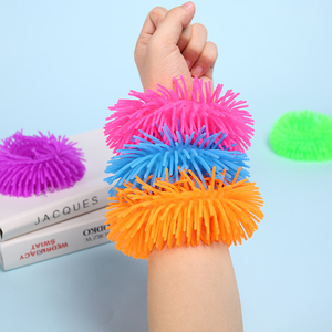 Hot Sales Custom Colorful Funny Kids Gift TPR Soft Sensory Band Squishy Toy Puffer Bracelet Custom logo Toy - Product Image 2