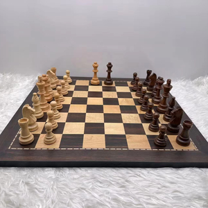 Scacchiera <span class=keywords><strong>in</strong></span> Ebano di Alta Qualità con <span class=keywords><strong>Pezzi</strong></span> <span class=keywords><strong>in</strong></span> <span class=keywords><strong>Legno</strong></span> Massello Lucidato da 3,8 Pollici per Competizioni Internazionali di <span class=keywords><strong>Scacchi</strong></span> - Product Image 4