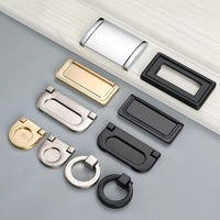 Gagang Pintu Kabinet Tersembunyi Model Cincin dari Aluminium Alloy Modern, Gagang Furnitur Tak Terlihat untuk Lemari Dapur