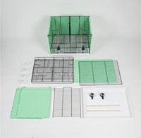 Ensemble de cage d'élevage d'oiseaux amovible, cage de vol en métal vert facile à nettoyer avec ports d'alimentation, adaptée pour la maison d'oiseaux d'intérieur