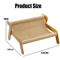 Fauteuil de luxe en bois pour chat et arbre à chat avec griffoir en sisal, lit durable et grand espace pour chats et chiens d'intérieur