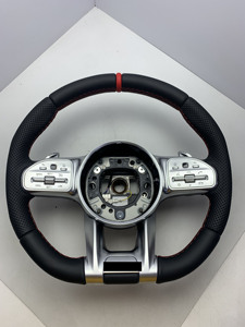 Volante Sportivo Personalizzabile in Pelle e Fibra di Carbonio per <span class=keywords><strong>Mercedes</strong></span> <span class=keywords><strong>C205</strong></span> E W463 X117 W177 Classe A Classe E45 X253 AMG C43 - Product Image 4