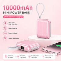 Nouveaux produits 2026 – Mini batterie externe 10000 mAh rechargeable avec charge rapide PD22.5W, affichage numérique, logo personnalisé en usine