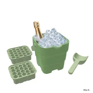 Nuevos productos Portable Beer Ice Maker Cube Moldes Bandejas de hielo Cubos de hielo de silicona