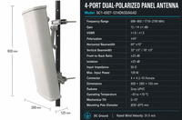 Antenne sectorielle monopole DAS CenRF SC1-6927-1214D65DAG4D à polarisation 50W, 698-2700MHz, 18dBi, GSM LTE NR 45, pour extérieur, prix usine