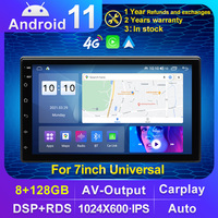 MEKEDE Autoradio universel 7 pouces Android GPS DVD Cassette pour tous les modèles de voitures 2 Din Autoradio universel Radio multimédia pour voiture