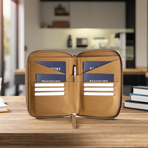 Porta Pasaportes Multifuncional de Cuero Boshiho, Cartera Delgada con Protección RFID, Organizador de Documentos de Viaje con Cierre, Moderno y Portátil - Product Image 3