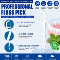 Cure-dents extra-forts avec fil dentaire, sans BPA, manche ergonomique, cure-dents courbés pour le nettoyage des dents, sachet de 50 pièces, OEM ODM